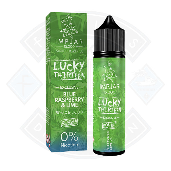 Imp Jar X Lucky 13 Blue Raspberry Lime 50ml 0mg Shortfill E Liquid — Flawless Uk Vape 8321