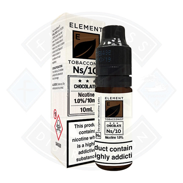 Element Eliquid Chocolate Tobacco Nic Salt 10ml Flawless UK Vape