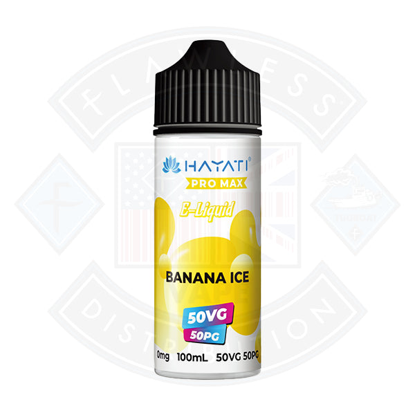 Hayati Pro Max 50/50  - Banana Ice  0mg 100ml Shortfill