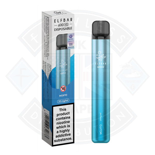 Elf Bar V2 600 Disposable Vape 20mg — Flawless UK Vape Distribution Ltd