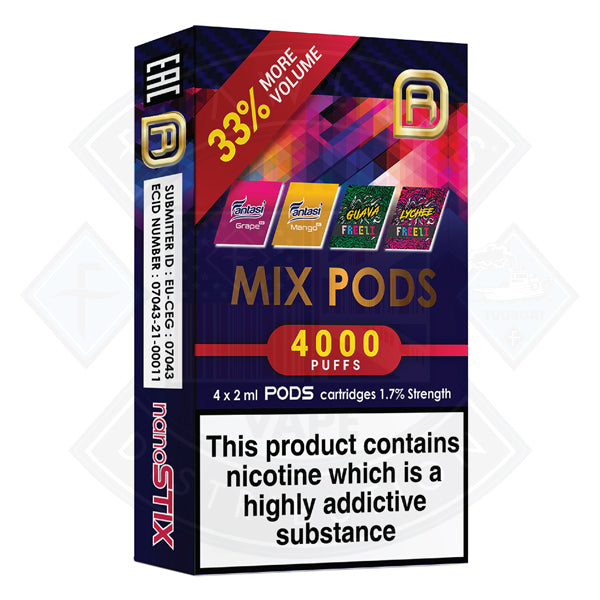 NanoStix Pods- Mix Pods (Fantasi Guava Lychee)  4000puff 1.7%/ 4pack